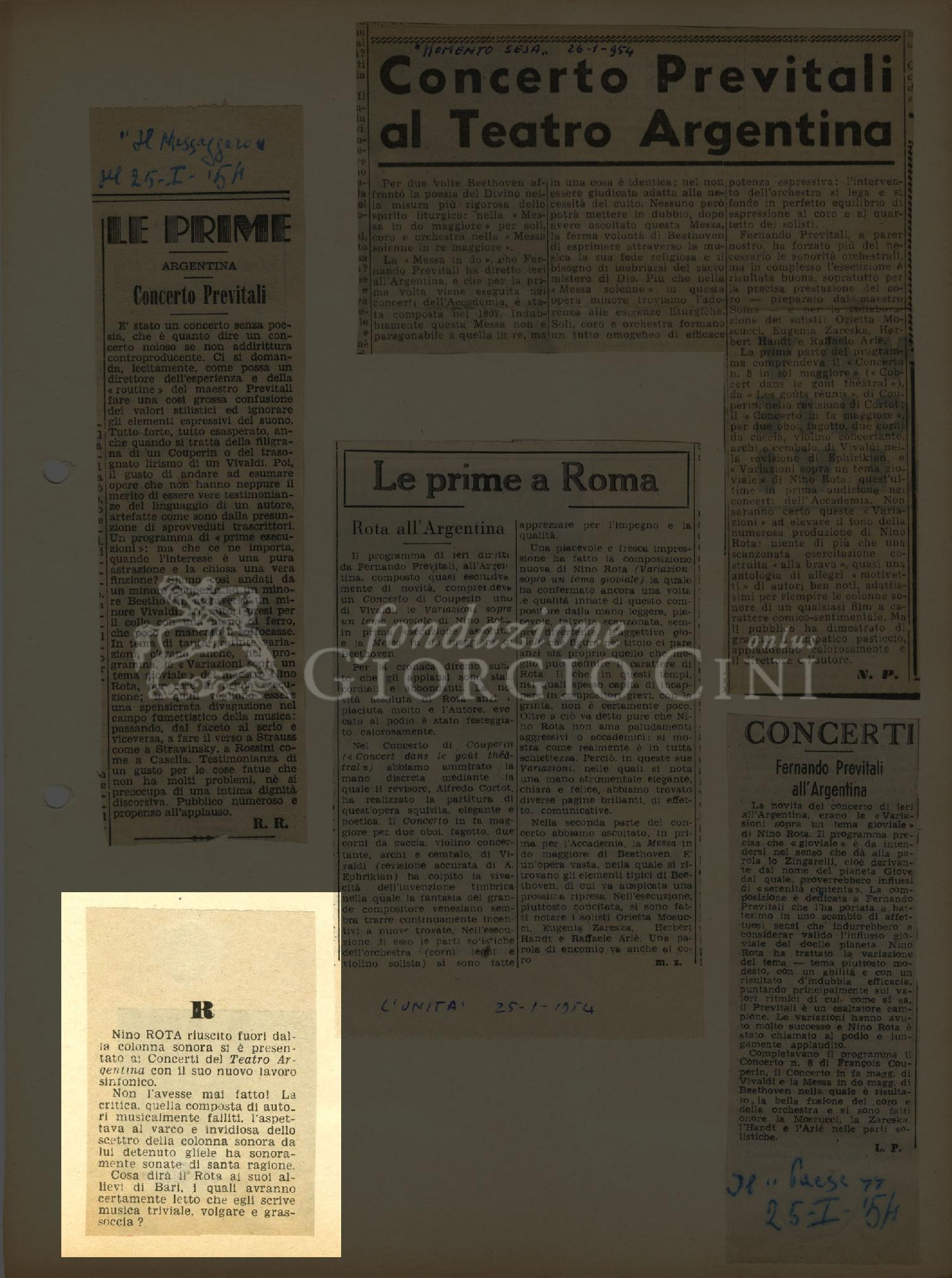  Nino Rota riuscito fuori dalla colonna sonora [...] [gennaio 1954]