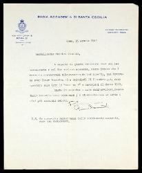  Lettera di Gino Biamonti a Alfredo Casella, Roma 25 agosto 1927
