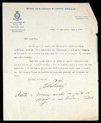  Lettera di Bernardino Molinari a Alfredo Casella, Roma 27 settembre 1935