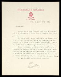  Lettera di [Enrico] San Martino [di Valperga] a Alfredo Casella, Roma 31 marzo 1943