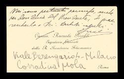  Biglietto da visita di Romolo Giraldi, Roma 25 giugno 1932
