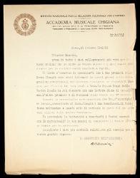  Lettera di A[rmando] Vannini a Alfredo Casella, Siena 23 ottobre 1942
