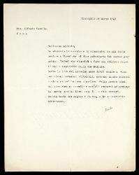  Lettera di Ferdinando Ballo a Alfredo Casella, Treviglio 25 marzo 1943