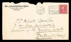 Lettera di Ernest Bloch a Alfredo Casella, Cleveland 29 novembre 1921