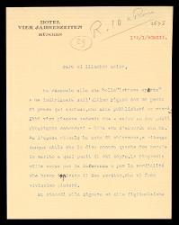  Lettera di Alfredo Casella a Ugo Ojetti, [Monaco] 08 gennaio 1930