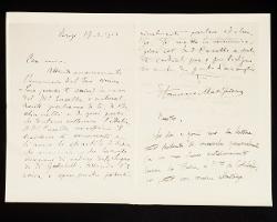  Lettera di Alfredo Casella a Ildebrando Pizzetti, Parigi 27 marzo 1913