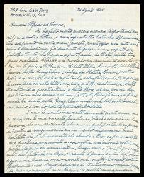  Lettera di Mario Castelnuovo-Tedesco a Alfredo Casella e Yvonne Muller Casella, Beverly Hills 26 agosto 1945