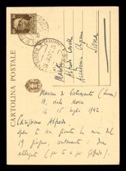  Cartolina postale di Luigi Dallapiccola a Alfredo Casella, Marina di Pietrasanta (Lucca) 15 luglio 1942