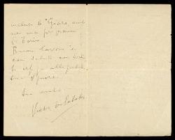  Lettera di Victor De Sabata a Alfredo Casella, Palermo 10 dicembre 1926