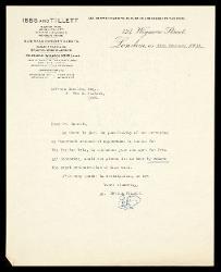  Lettera di Ibbs & Tillett a Alfredo Casella, Londra 24 febbraio 1934