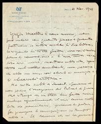 Lettera di Carlo Jachino a Alfredo Casella, Parma 21 novembre 1928