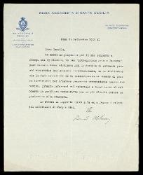 Lettera di Bernardino Molinari a Alfredo Casella, Roma 25 settembre 1933