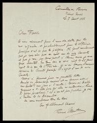  Lettera di Pierre Monteux a Alfredo Casella, Cormeilles en Paris 07 agosto 1933