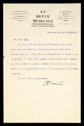  Lettera di Henry Prunières a Alfredo Casella, Parigi 06 gennaio 1926