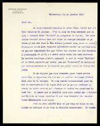  Lettera di Werner Reinhart a Alfredo Casella, Winterthur 12 gennaio 1926