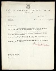  Lettera di Nino Sanzogno a Alfredo Casella, Venezia 15 febbraio 1939