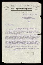  Lettera di H[enri] Prunières a Alfredo Casella, Parigi 21 marzo 1925