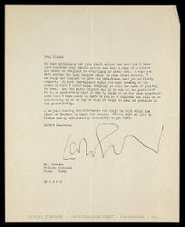  Lettera di Leopold Stokowski a Alfredo Casella, Filadelfia 03 agosto 1933