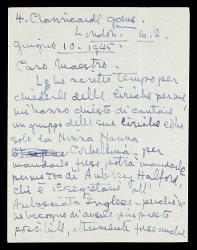  Lettera di Cecilia Sturt a Alfredo Casella, Londra 10 giugno 1945