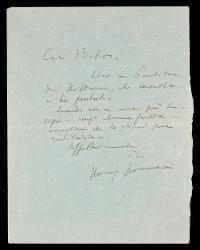  Lettera di Vincenzo Tommasini a Victor De Sabata, s.l. s.d.
