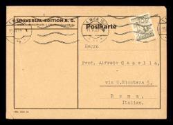  Cartolina postale di [Ernst] Hartmann a Alfredo Casella, Vienna 10 giugno 1929