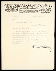  Lettera di Hans Heinsheimer e Alfred August Kalmus a Alfredo Casella, Vienna 09 maggio 1932