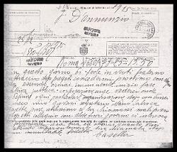  Telegramma di Alfredo Casella a Gabriele D'Annunzio, Roma 25 dicembre 1923