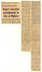 Il Balletto del XX secolo a Milano. Béjart racconta genialmente la vita di Molière
				 19 maggio 1977