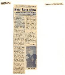 All'auditorium della Rai. Nino Rota show
				 : Il poliedrico musicista è apparso nella triplice veste di autore, direttore d'orchestra e pianista 17 dicembre 1978