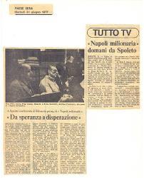 A Spoleto conferenza di Eduardo prima di 'Napoli milionaria'. 'Da speranza a disperazione'
				 21 giugno 1977