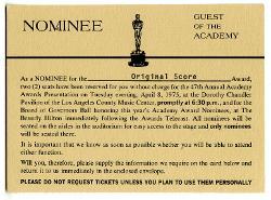  The Board of Governors of the Academy of Motion Picture Arts and Sciences a Nino Rota 8 aprile 1975