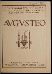  Roma, Augusteo. Seconda mostra nazionale di musica contemporanea del Sindacato Fascista Musicisti - Secondo concerto 5 aprile 1933