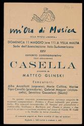  Roma, Villa Malta. Concerto commemorativo presentato da M. Glinski e G. F. Malipiero 11 maggio 1947
