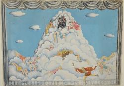  Sipario con Zeus tra le nuvole circondato da figure femminili e altre divinità / Bozzetto