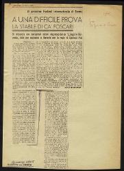 A una difficile prova la Stabile di Ca' Foscari
				 17 marzo 1955