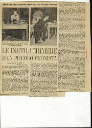 Le inutili chimere d'un piccolo cronista
				 : Alla Fenice la commedia vincitrice del Premio Murano giugno 1953