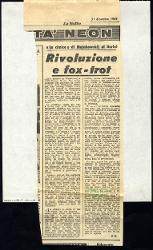 Rivoluzione e fox-trot
				 : «La cimice» di Majakovskij al Durini 31 dicembre 1965